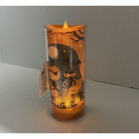 Silvestri Trick or Treat Candle Acrylic Battery Operated LED  Halloween - Picture 1 of 9
